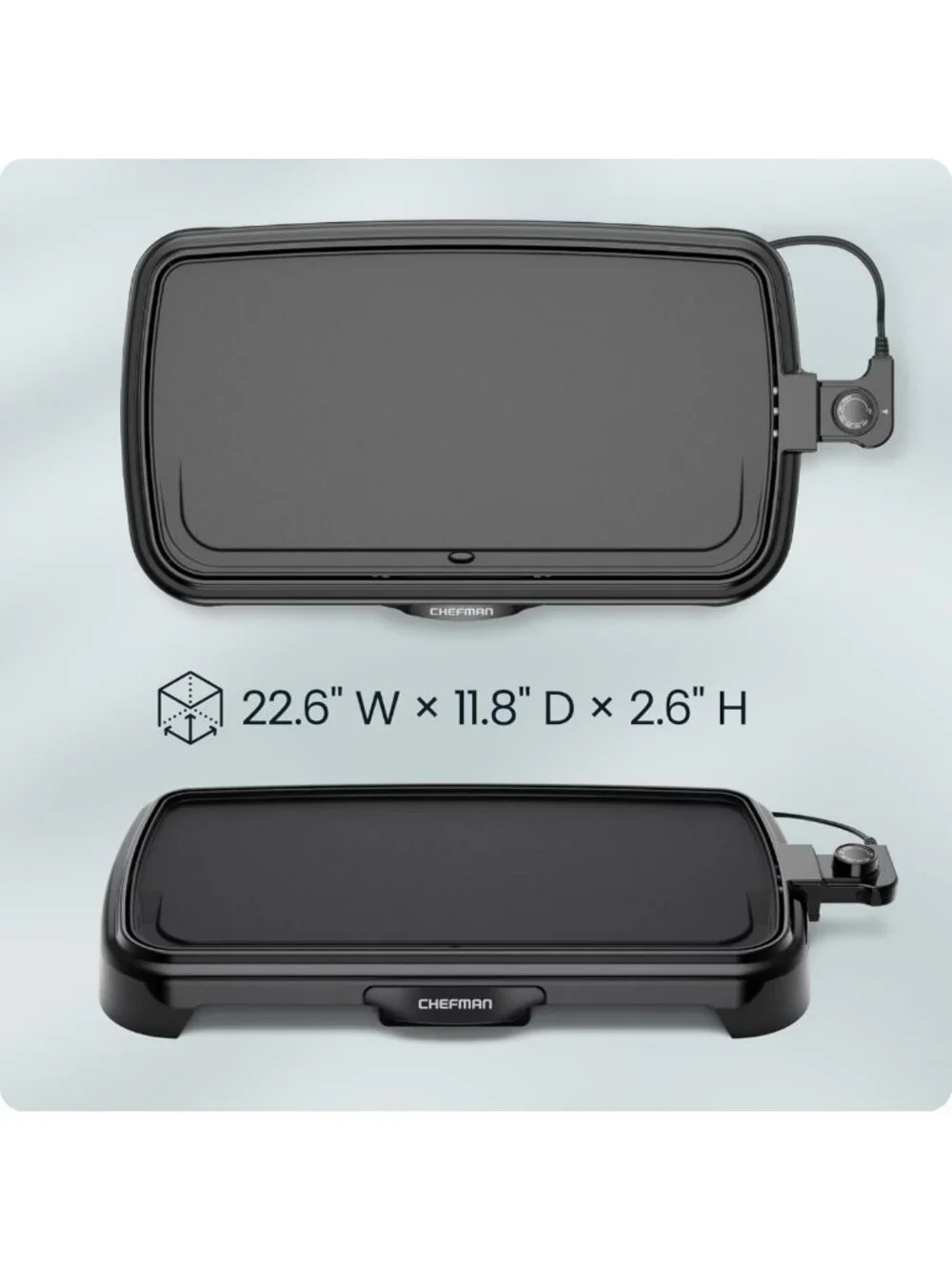 Extra Large Electric Griddle with Removable Temp Control, Nonstick Flat Top